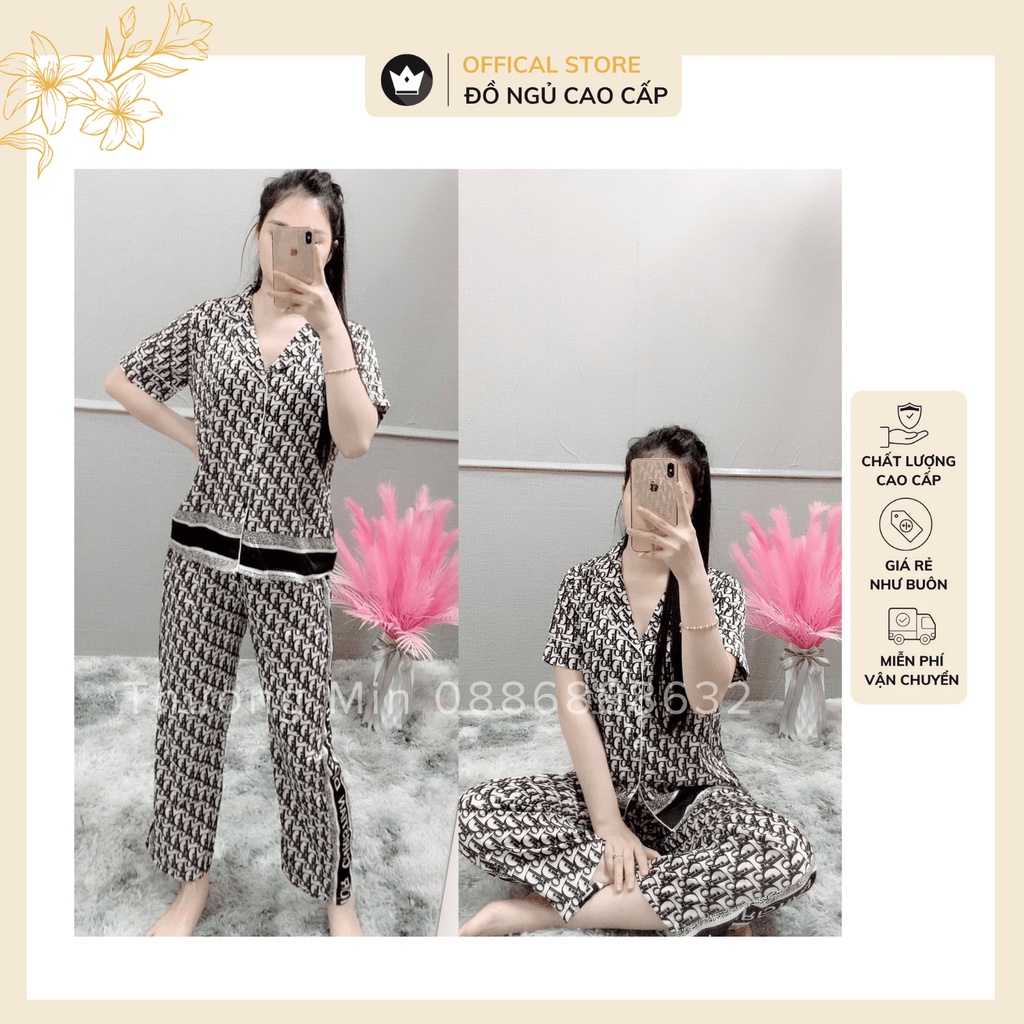 [ Siêu Hot ] Bộ Đồ Pijama lụa - Bộ lụa cộc tay quần dài chất liệu mát lịm | BigBuy360 - bigbuy360.vn