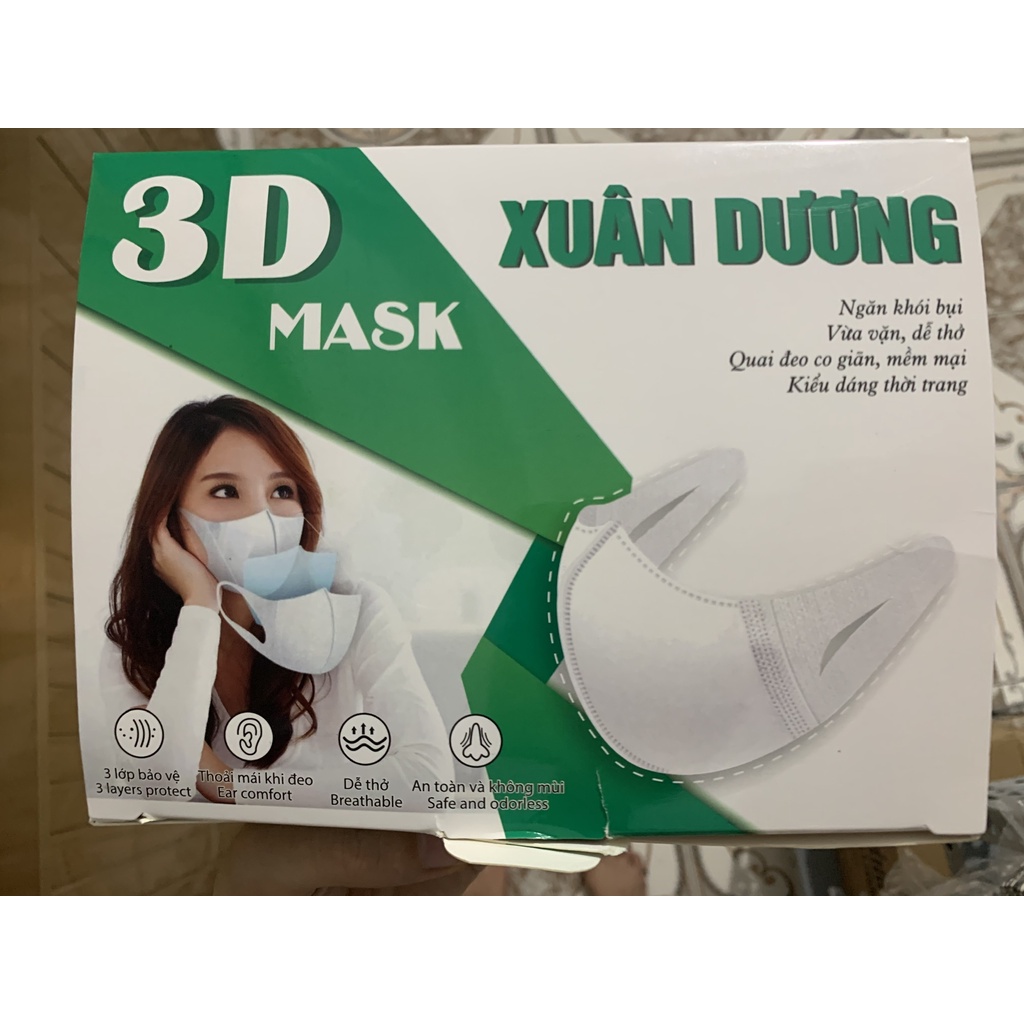 Giá gốc tận xưởng Hộp 50 chiếc khẩu trang 3D mask ,có bán lẻ 10 cái