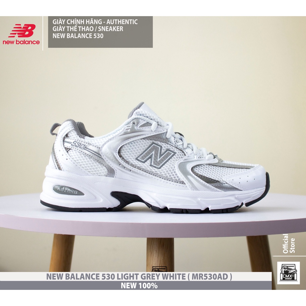 😘  Giày New Balance 530 WHITE LIGHT GRAY  - AUTHENTIC 100%