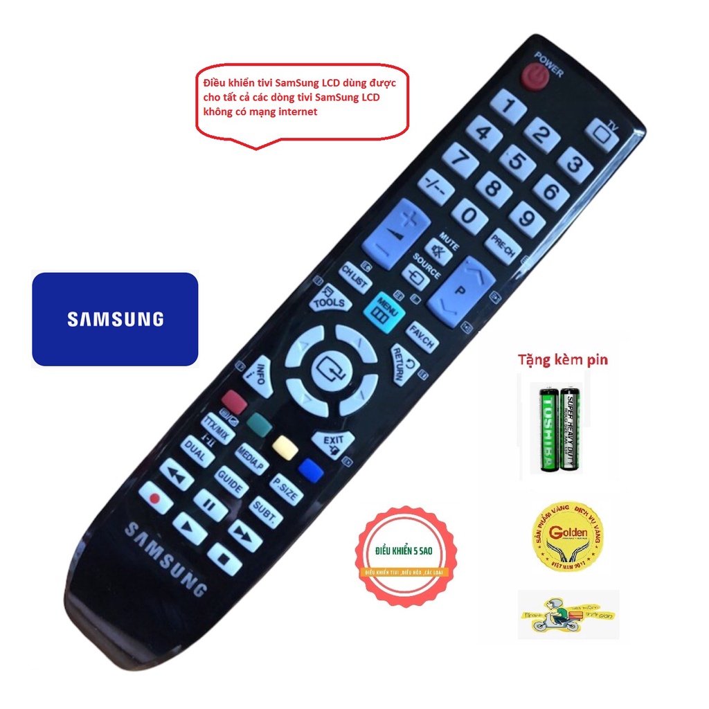 Điều khiển tivi SamSung LCD LED đa năng dùng được cho tất cả các  dòng tivi SamSung LCD đời cũ không có mạng internet