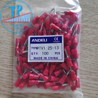 100c đầu cos pin đặc tròn PTV