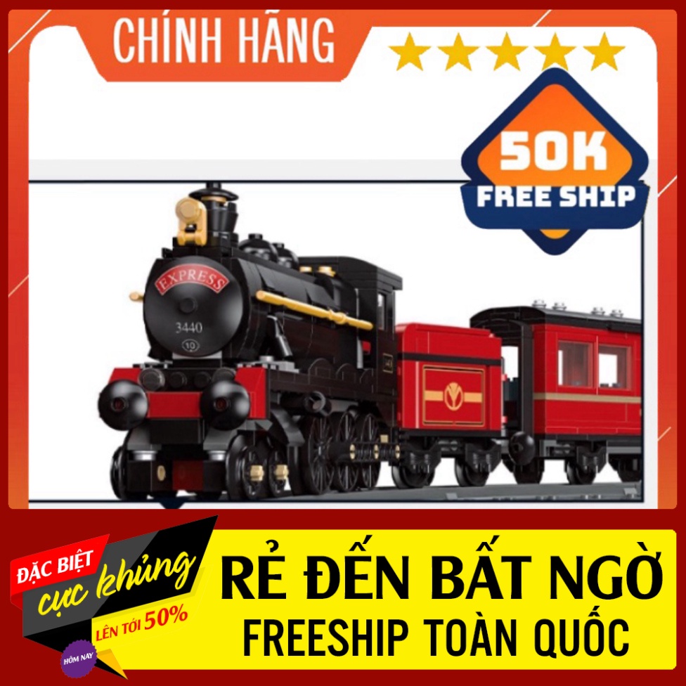 HỎA TỐC Đồ chơi xếp hình💕Freeship💕Lego tàu hơi nước JIE STAR
