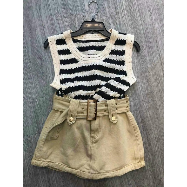 Áo ba lỗ kẻ mongtghi