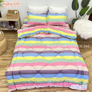 Chăn Bông Siêu Nhẹ Sét 5 Món Chăn Ga Gối Poly (Được chọn mẫu)