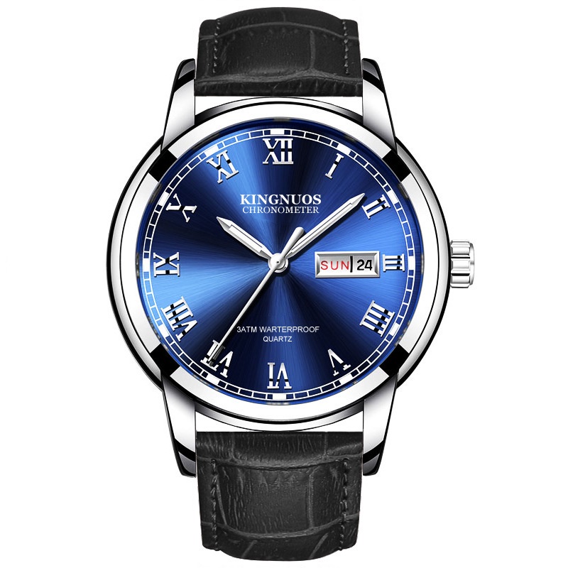 [HÀNG CHÍNH HÃNG]Đồng Hồ Nam KINGNOUS K-1758 Dây Da Cao Cấp,chống vô nước,Chống Xước,Có Dạ Quang,Bảo Hành 12 tháng