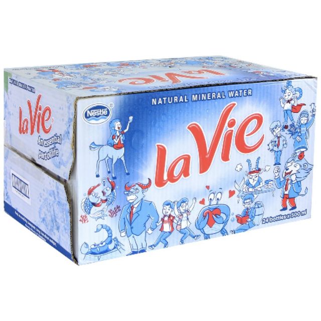 Thùng 24 chai nước khoáng Lavie chai 500ml