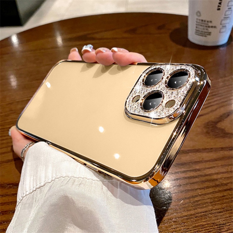 Ốp Điện Thoại iPhone 14 13 Pro max 14 plus Silicon case ốp lưng điện thoại i phone 14 promax Mềm Trong Suốt Chống Sốc Đính Kim Tuyến Lấp Lánh Sang Trọng Cho iP 14 plus 13 Pro Max