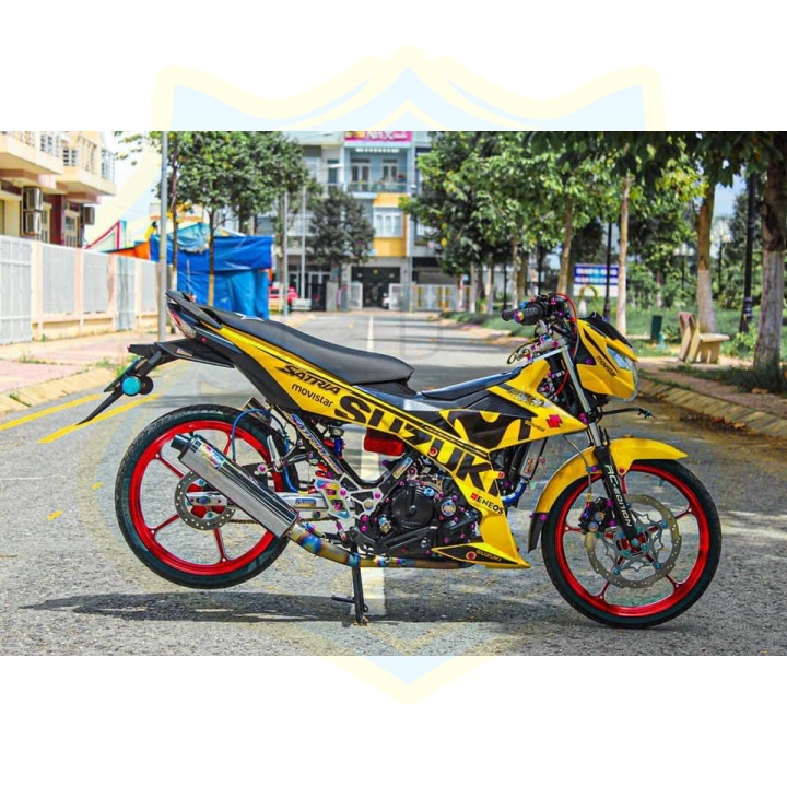 ( Quí khách vui lòng mang ra tiệm cho thợ dán ) Tem satria fi movistar vàng