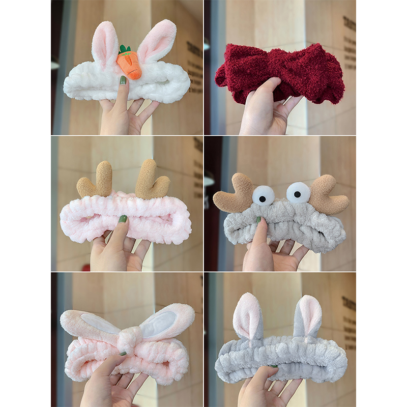 Băng đô bản rộng co giãn chống trượt phong cách Hàn Quốc dễ thương cho nữ rửa mặt