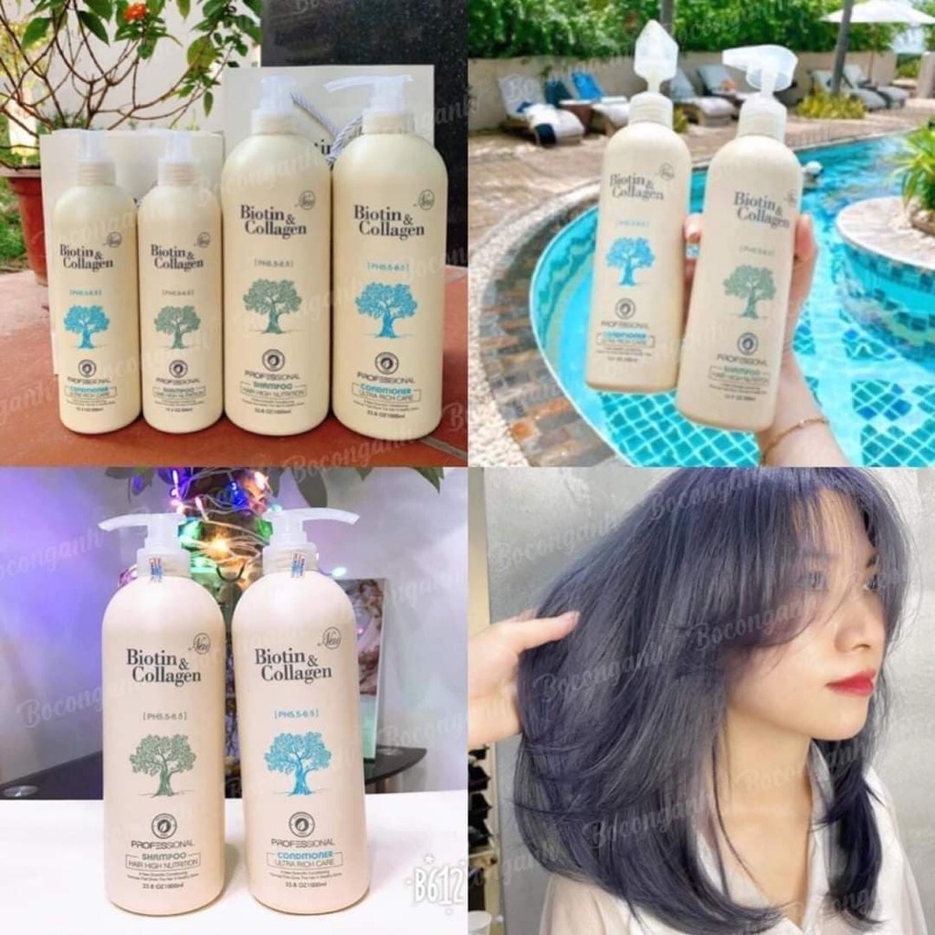 Cặp Dầu Gội Xả Biotin Collagen Trắng 1000ml | Giảm Rụng Tóc,Phục Hồi Tóc Khô Xơ, Hư Tổn ⚜️Hàng Chính Hãng⚜️ | BigBuy360 - bigbuy360.vn