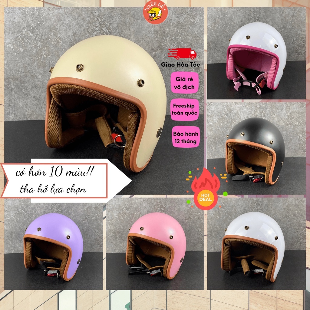 Mũ bảo hiểm 3/4 SRT chính hãng tặng kèm sticker đa dạng màu sắc , Nón bảo hiểm 3/4 bảo hành 12 tháng chính hãng SRT