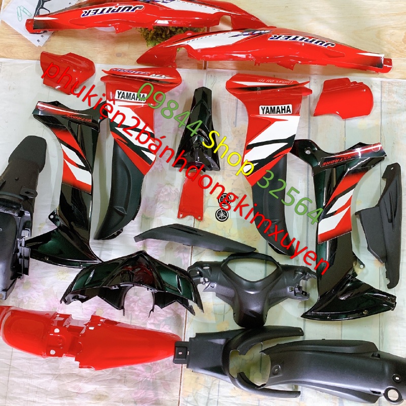 Bộ dàn áo xe JUPITER MX MÀU ĐỎ ĐEN --vỏ nhựa xe JUPITER GRAVITA-nhựa nguyên sinh cao cấp