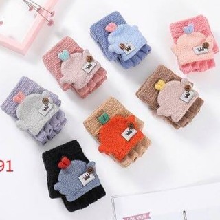 Găng tay len hở ngón cute cho bé từ 1- 3 tuổi ( hình thật)