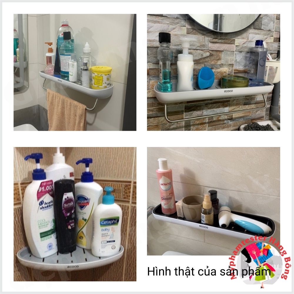 Kệ ngang hoặc kệ góc nhà tắm, nhà bếp Ecoco chính hãng cao cấp, đồ gia dụng thông minh