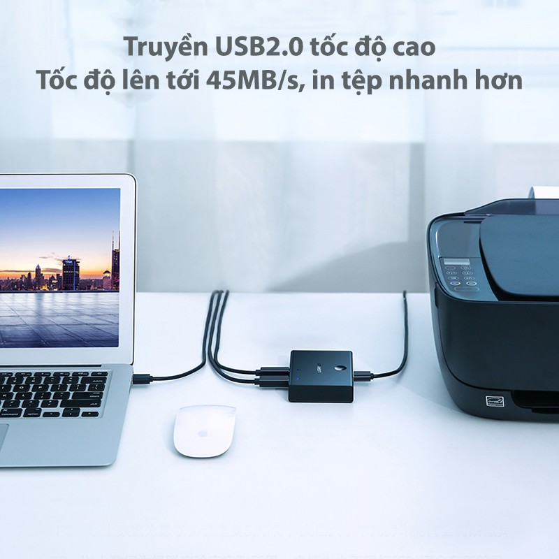 Bộ Chia Máy In 1 Ra 2 - 2 Máy Tính Vào 1 Máy In Ugreen 30345- Hàng Chính Hãng