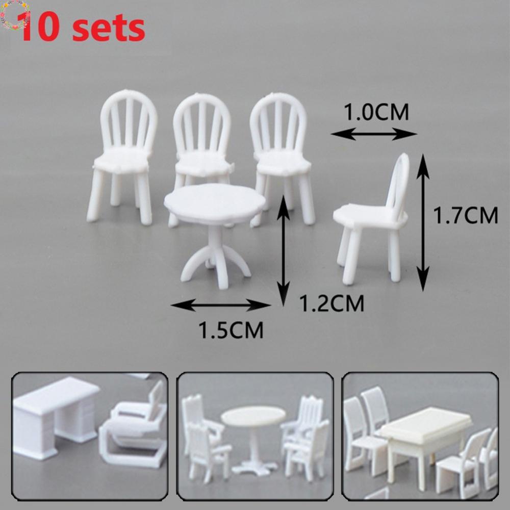 Bộ 10 bàn ghế nhựa trang trí mẫu bàn cát kiến ​​trúc tỷ lệ 1:75