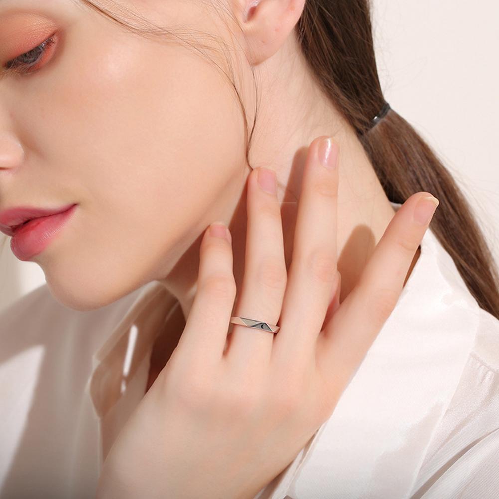 Nhẫn Đơn Giản Hình Mặt Trăng/Mặt Trời Có Thể Điều Chỉnh Kích Cỡ