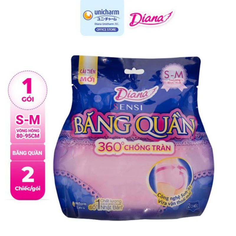 Băng vệ sinh Diana Sensi quần size S-M và M-L