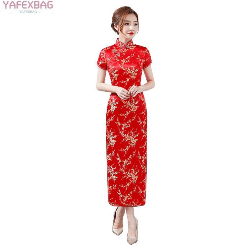 Áo dài sườn xám cách tân vải gấm size 3xl