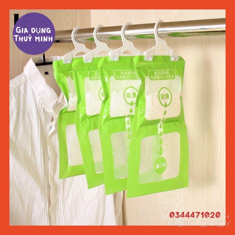 Túi hút ẩm 2 ngăn có móc treo chống ẩm mốc quần áo ( có quà tặng hấp dẫn )