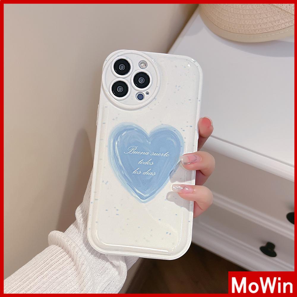 Ốp điện thoại silicon túi khí in trái tim xanh lam thích hợp cho iPhone 11ProMax 13ProMax 12ProMax 7P xr XSMax