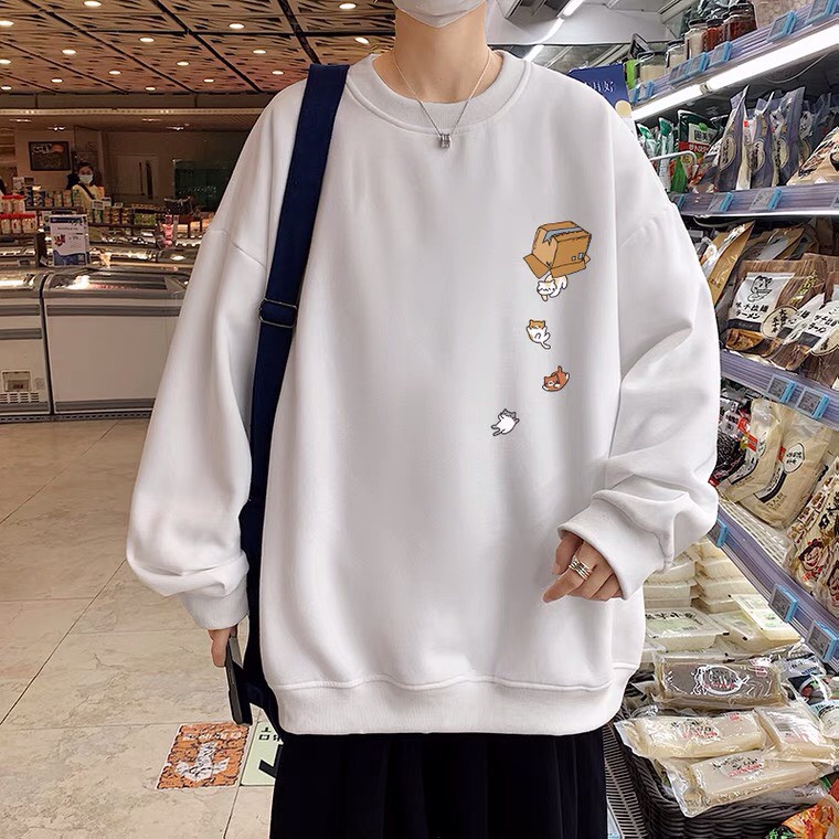 Áo Sweater nam nữ, Áo Sweater layer dáng Unisex chất liệu nỉ bông trẻ trung.