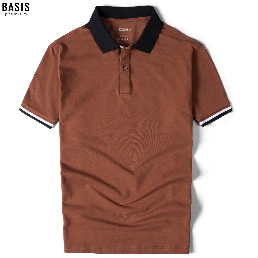 Áo thun Polo nam màu mới trẻ trung, chất liệu cotton cá sấu, form regular Basis APL206 | BigBuy360 - bigbuy360.vn