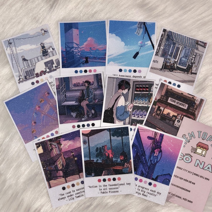 Bộ sticker/hình dán theo chủ đề phong cách ảnh Polaroid /Polaroid sticker - bullet journal,planner,sổ - tiemtaphoacona