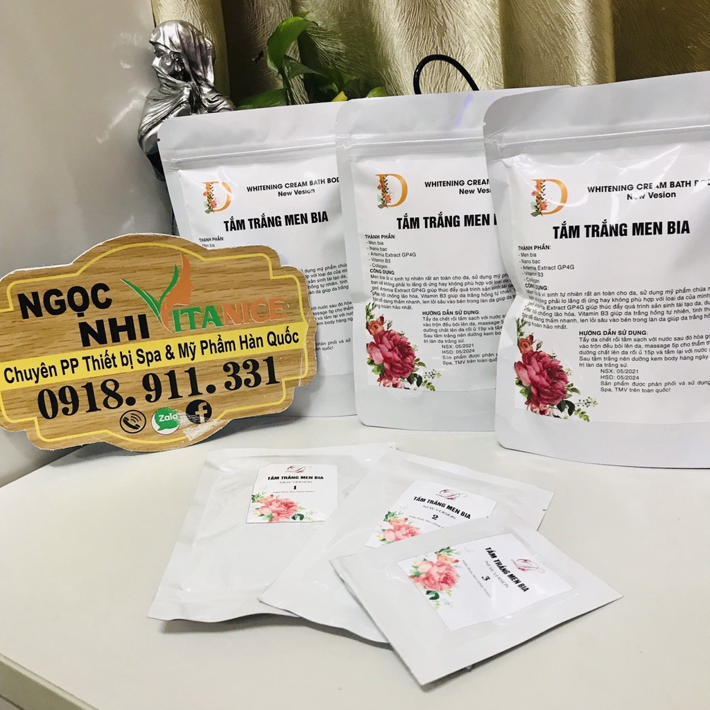 Set tắm trắng men bia