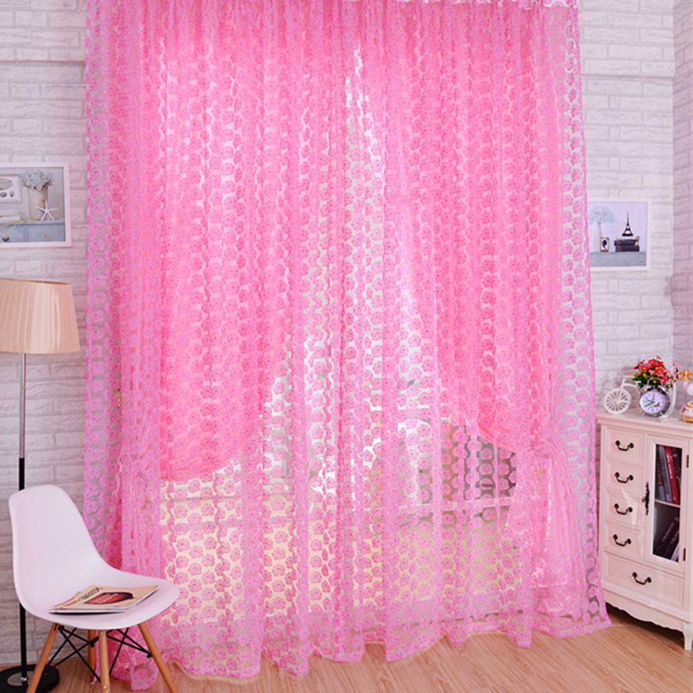 Màn cửa vải voan nhiều màu kích thước 200cm x 100cm dành cho trang trí nhà