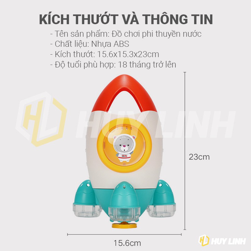 Đồ chơi Máy bay phun nước cho bé khi tắm hình tên lửa HL797