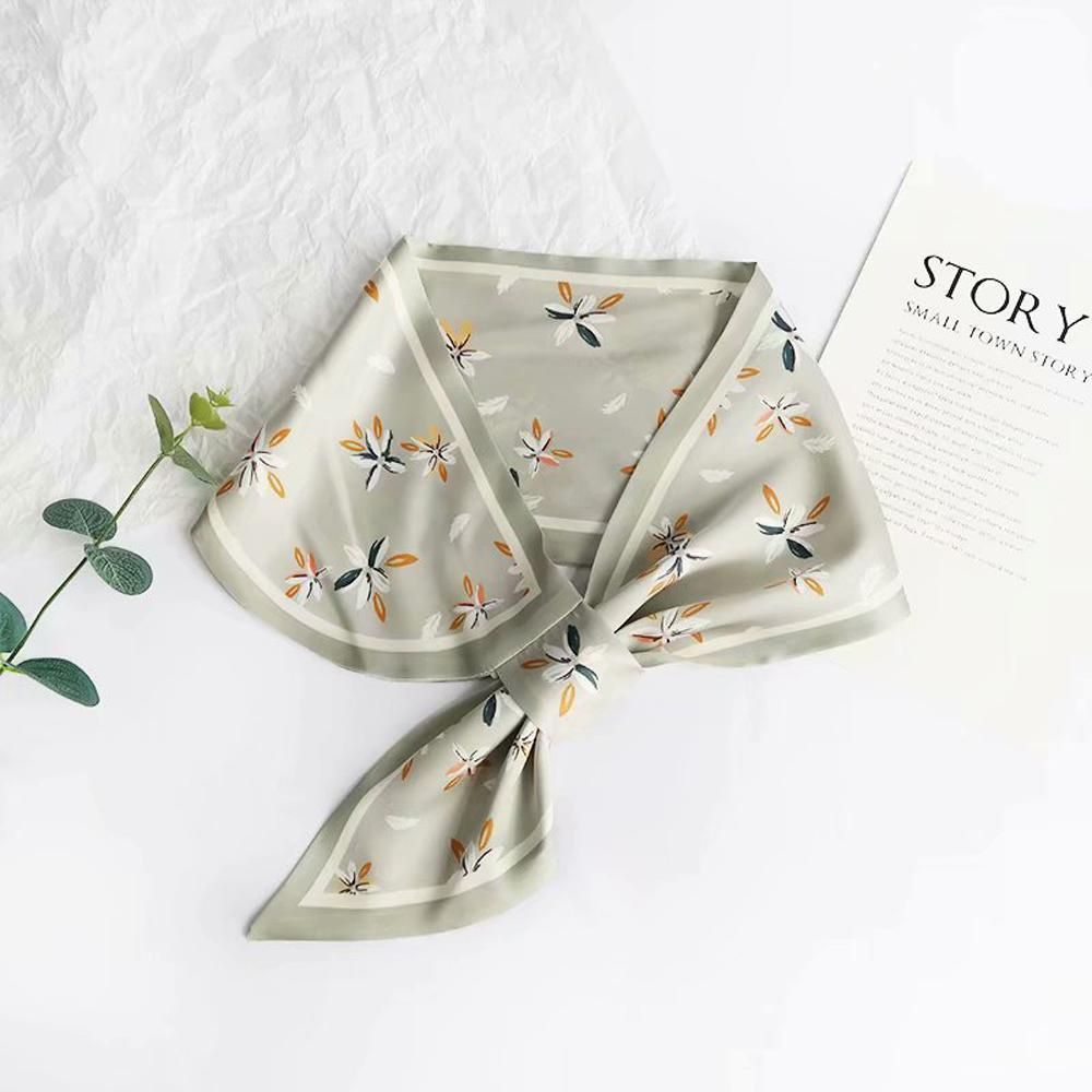 Khăn Trùm Đầu Bằng Lụa Satin In Họa Tiết Hoa Mới Cho Nữ