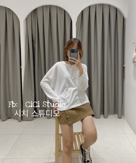 Áo thun lưới cổ khuy - ảnh thật