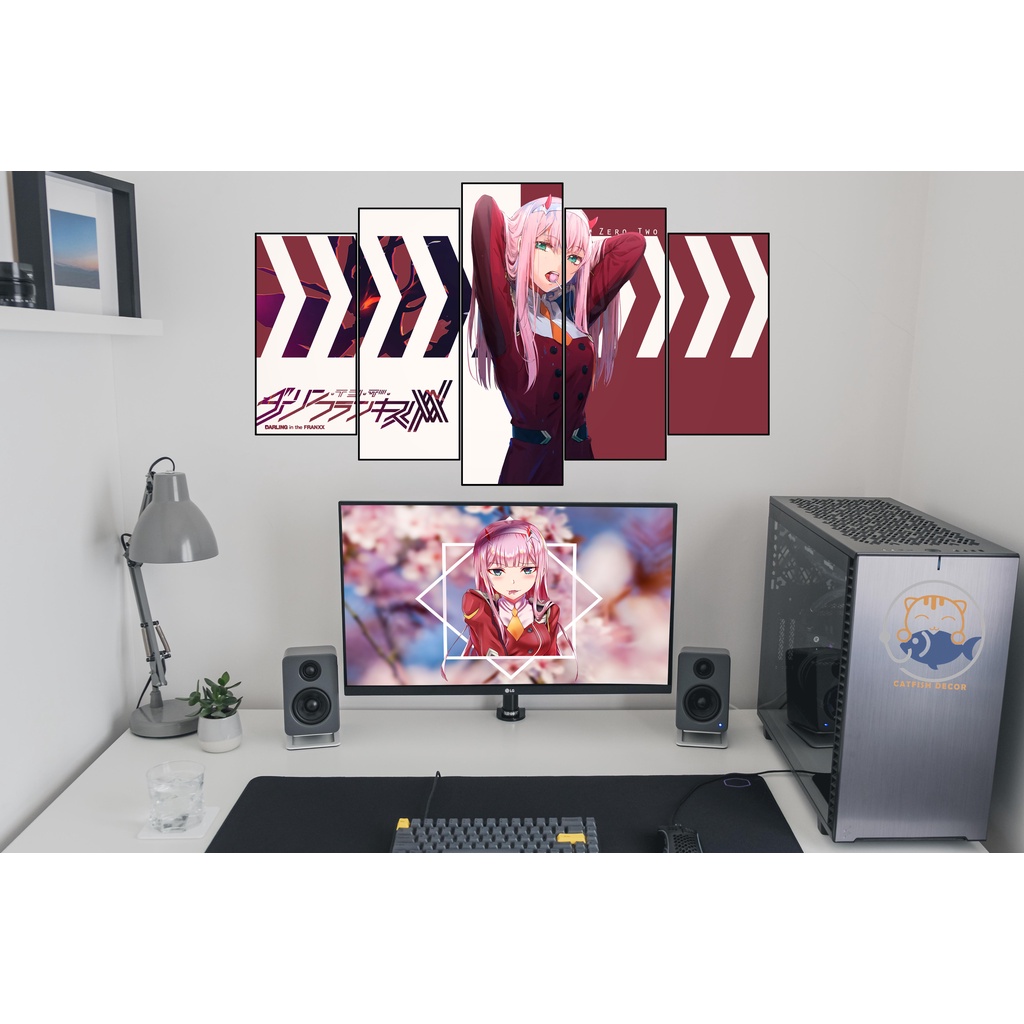 TRANH DÁN TƯỜNG decor trang trí phòng ZERO TWO - 002 - Darling In The Franxx - bộ 3