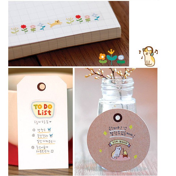 Set 6 tờ Sticker Mèo cute trang trí sổ, vật dụng