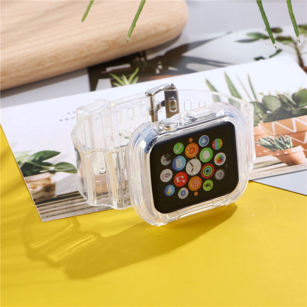 Ốp mặt đồng hồ + Dây đeo đồng hồ Jansin bằng silicon mềm 45mm 41mm 40mm 44mm thích hợp cho iwatch series 7 6 SE 5 4 3