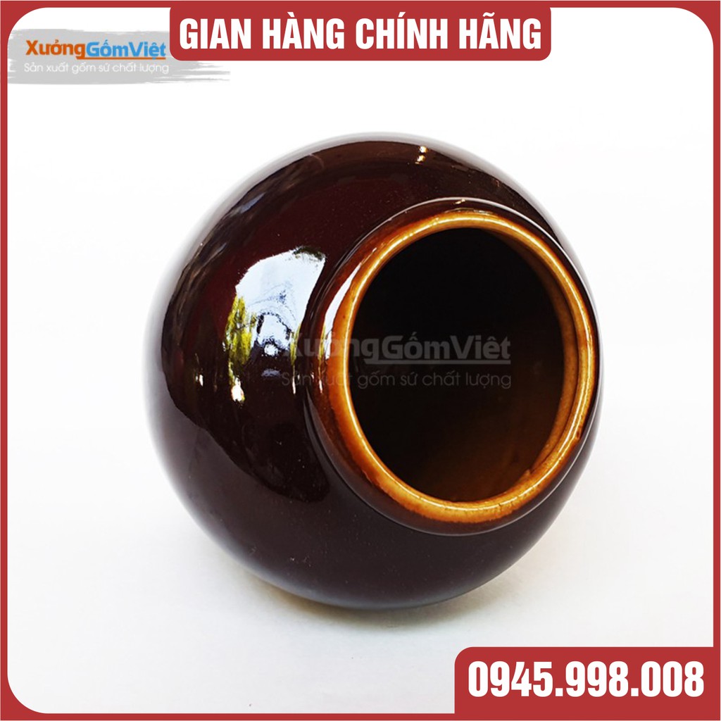 Lu uống bia kiểu mới - sáng tạo mới của gốm Bát Tràng-hàng vuốt tay dung tích 400ml - MÀU NÂU SOCOLA - XƯỞNG GỐM VIỆT