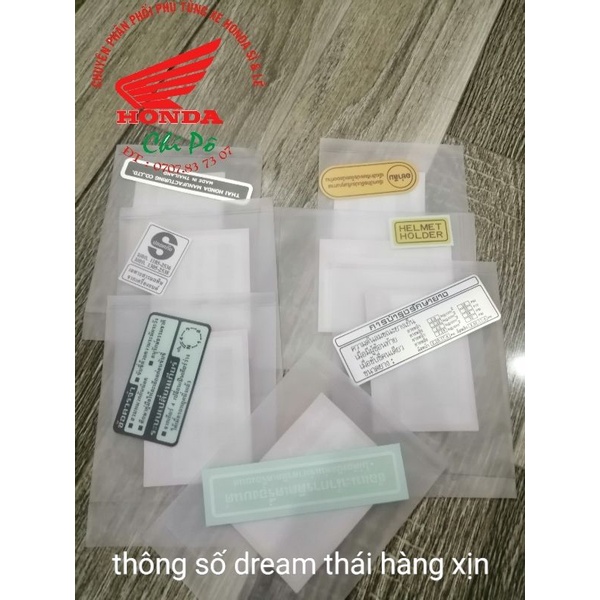 Tem thông số dream thái hàng xịn