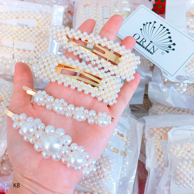 Kẹp tóc phong cách Hàn Quốc đính hạt cao cấp đẹp siêu cute dễ thương giá rẻ