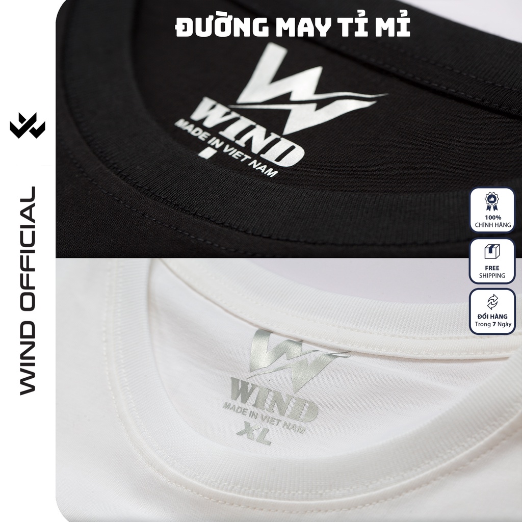 Áo thun tay lỡ unisex WIND phông form rộng 65% cotton PIXCEL nam nữ oversize ulzzang
