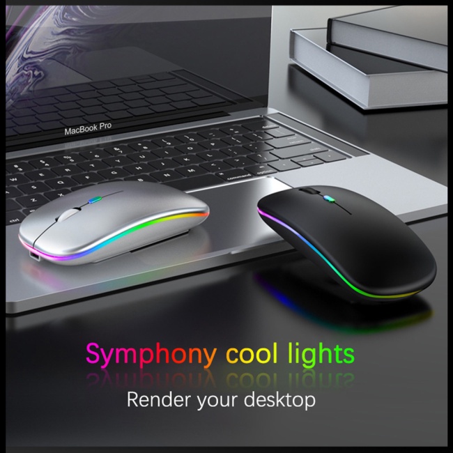 Chuột Bluetooth Không Dây Zevaret 2.4g Có Đèn Nền Tương Thích Với Cổng Sạc Usb