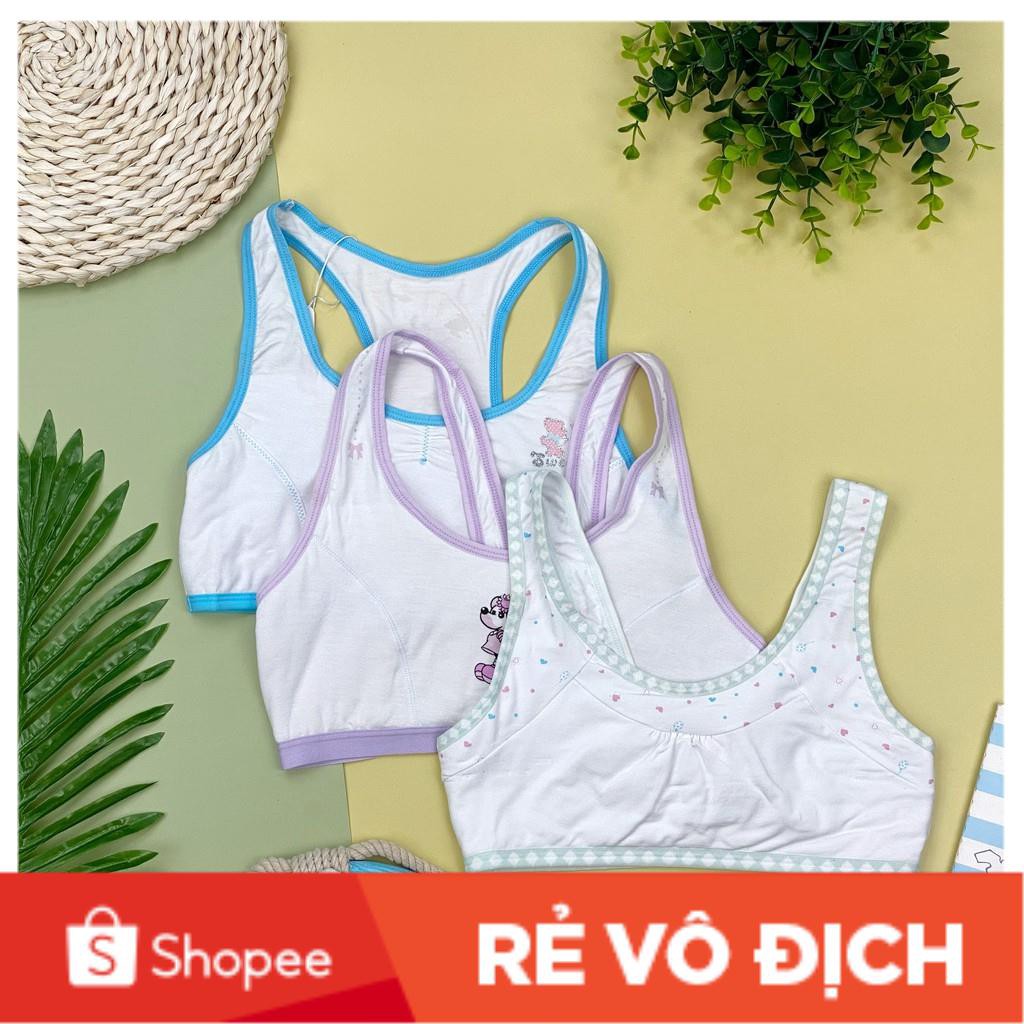 Áo lót lá cho bé gái size 34-38, cho bạn từ 28-55kg. Chất cotton mềm, mịn, thấm mồ hôi, kiểu dáng phù hợp các bé