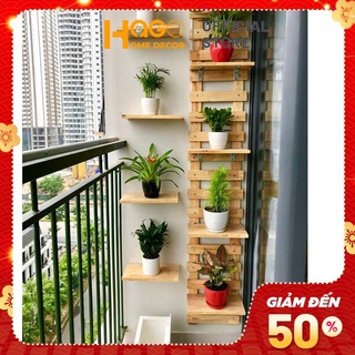Gỗ thông tự nhiên, Kệ gỗ treo tường trang trí ban công, trồng cây, để cây cảnh bền đẹp