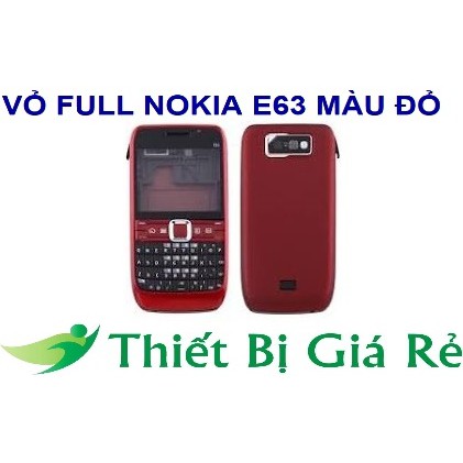 VỎ FULL NOKIA E63 MÀU ĐỎ