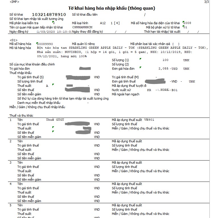 COMBO 2 hộp Bột Vitamin C DAILY TOK (tặng 1 chai nước đáng yêu)_Mỹ phẩm Hàn Quốc chính hãng