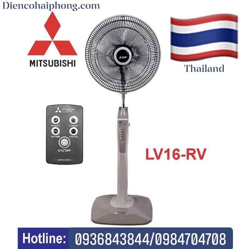 Quạt cây Mitsubishi LV16-RV ( màu xám nhạt , xám đậm ) Thái Lan ( npp điện cơ Hải Phòng pp toàn miền Bắc)