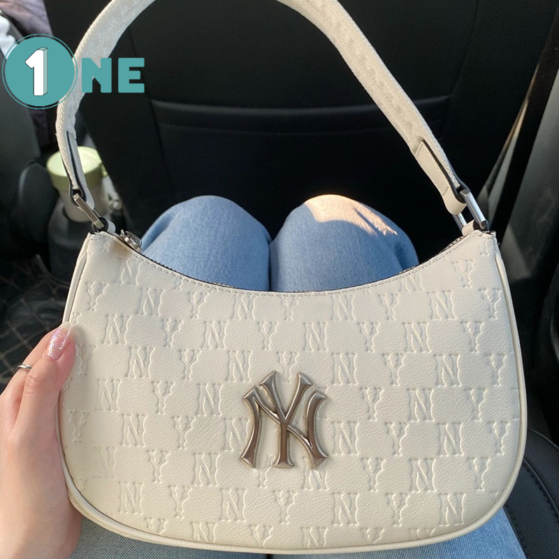 ( Chuẩn Hãng ) Túi Kẹp Nách Túi Xách MLB NY Monogram Embossed Hobo Bag New York Yankees Full Tag Mac