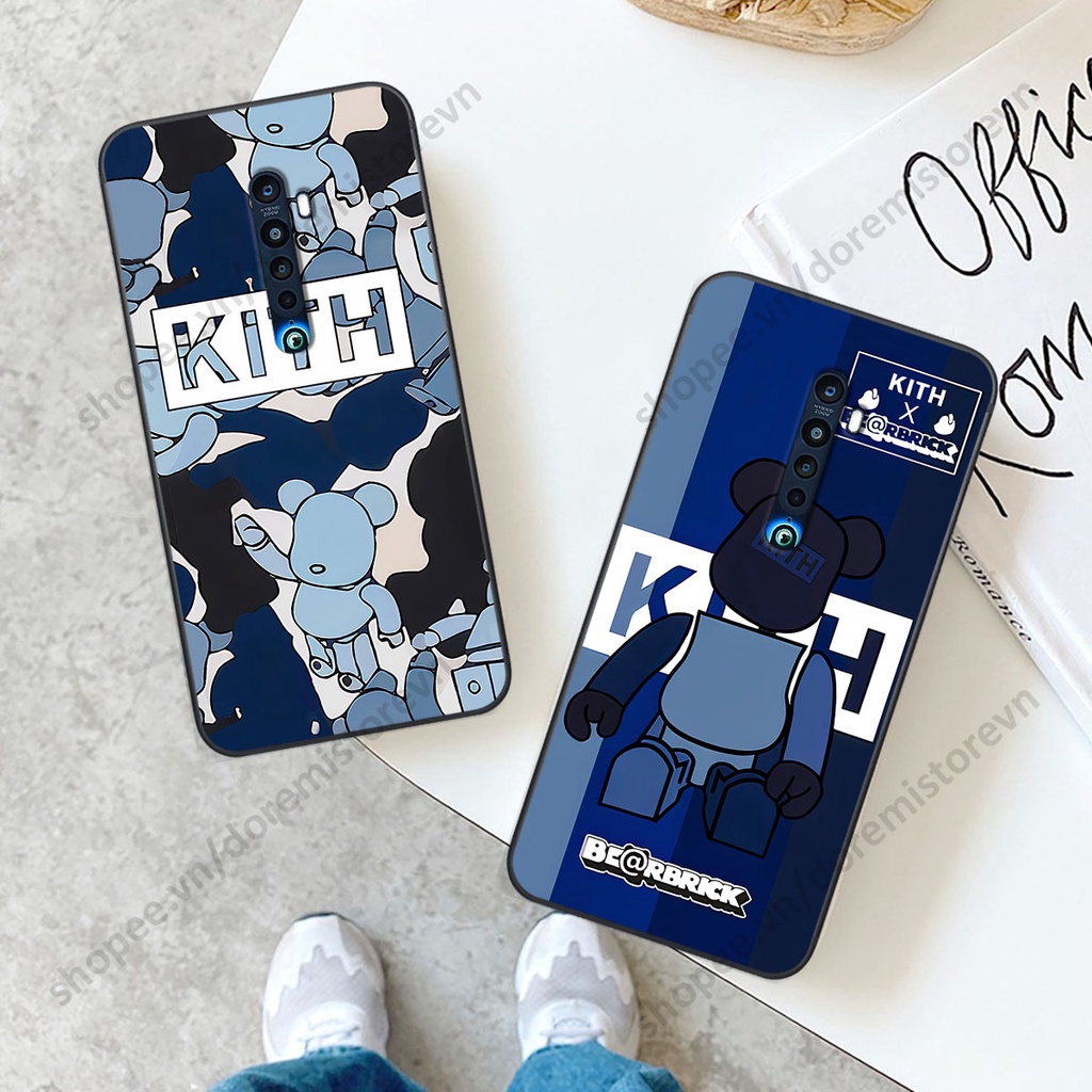Ốp lưng Oppo Reno 2f / Reno2 F hình kaws, kith, bear brick nổi 3D phong cách độc đáo