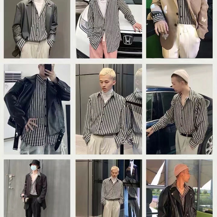 Áo sơ mi dài tay dáng rộng kẻ sọc phong cách Hàn Quốc cá tính cho nam | BigBuy360 - bigbuy360.vn