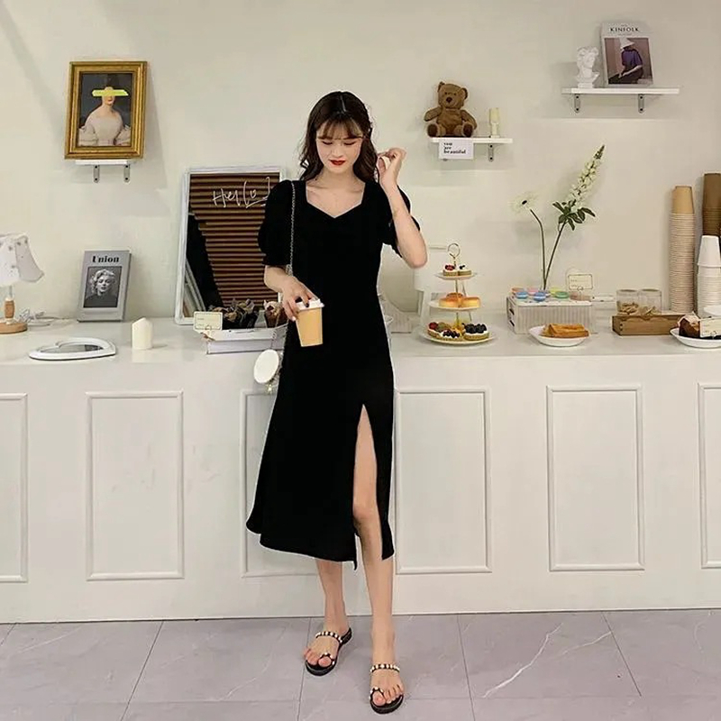 Đầm Nữ Tay Ngắn Cổ Chữ V Thời Trang Quyến Rũ